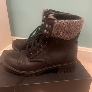 Black target boots